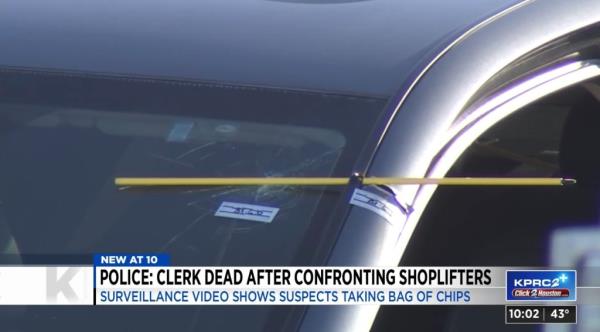 The employee tailed the shoplifters in his car, wher<em></em>e the suspects opened fire on him and killed him.