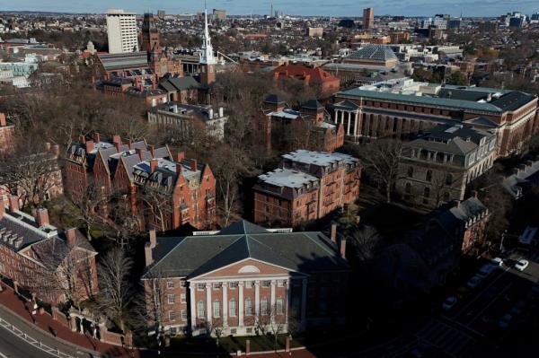 A view of the Harvard campus from above
