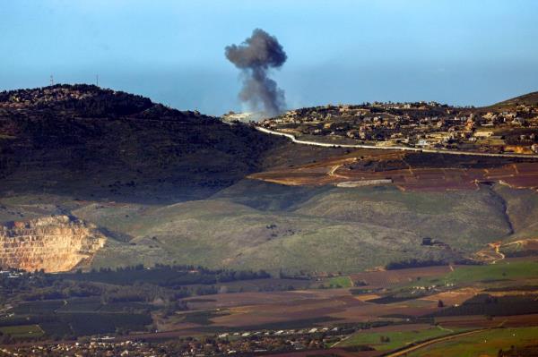 Smoke seen in Lebanon from across the northern Israel border.