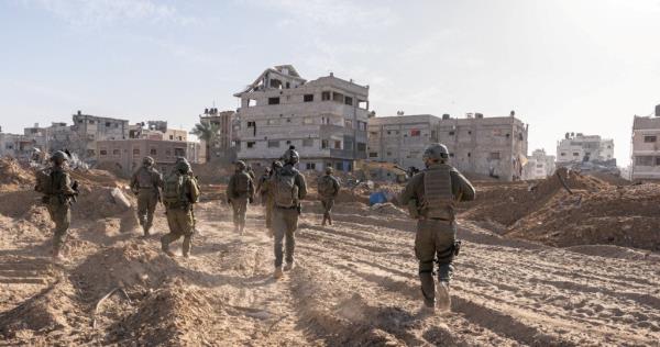 Israeli soldiers operate in the Gaza Strip on Saturday.